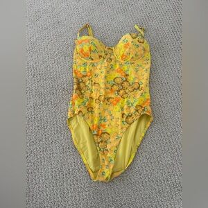 Tory Burch Yellow Floral Swimsuit